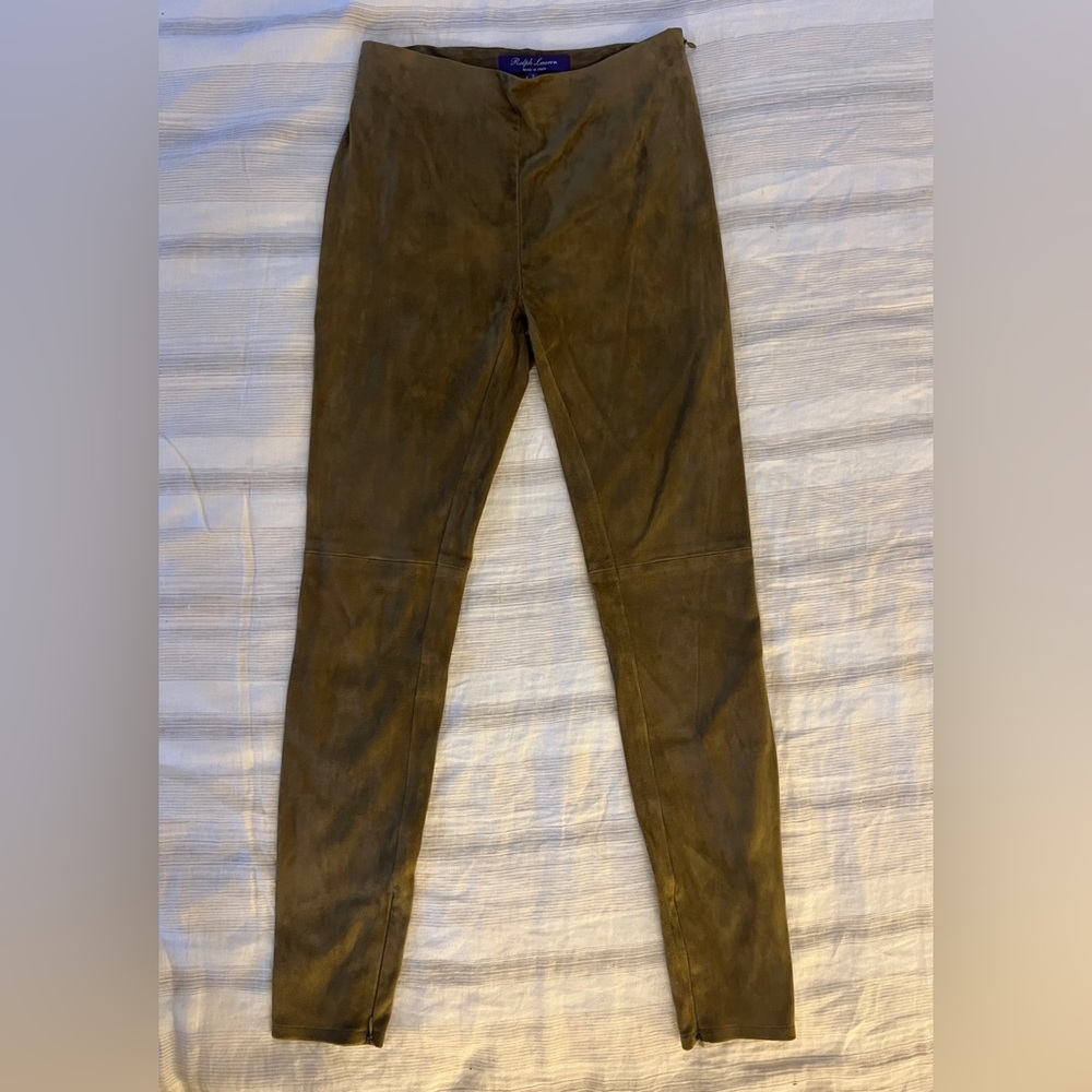 Ralph Lauren Purple Label Suede Skinny Pant. NWT. Size 2.